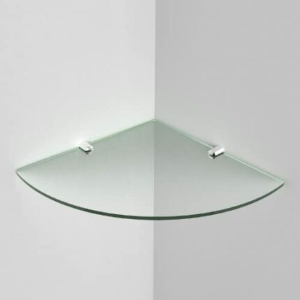 XMING Bathroom Shelf 25CM Fan-shaped Corner Triangle Tempered Glass Bathroom Shelf