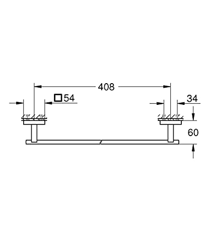 GROHE Start Cube Towel Rail – Bathroom Wall Mounted Towel Holder (Metal, Concealed Fastening, Including Screws and Dowels), Size 450 mm, Extra Ea