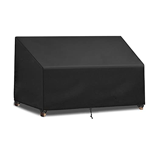 FlyLemon 3 Seater Garden Bench Cover,Breathable 420D Oxford Fabric, Waterproof UV Resistant Outdoor Bench Seat Cover (163 x 66 x 63 / 89cm)