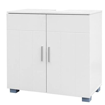 2 Door Bathroom Sink Cabinet White 60x30x60CM Waterproof Fine Workmanship