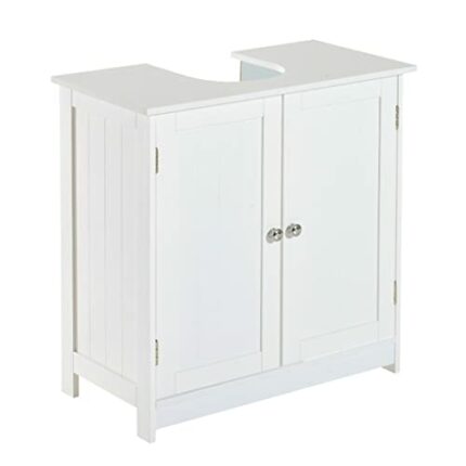 WALNUT White Bathroom Cabinet Under Sink Vanity Cabinet 2 Adjustable Shelves Versatile Space Saving Storage Organizer