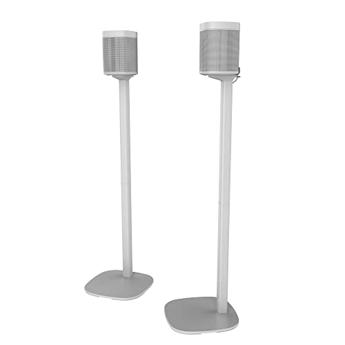 2 x Soundbass ONE Floor Stand, White, Compatible with Sonos ONE, ONE SL & Play:1, Full Hardware Kit Included, Designed in The UK