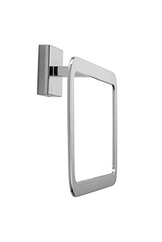 Croydex Flexi-Fix Easy to Fit Cheadle Chrome Plated Square Design Towel Ring