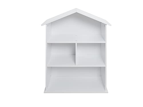 House Childrens Bookcase, White, H 87cm x W 67.5cm x D 30cm