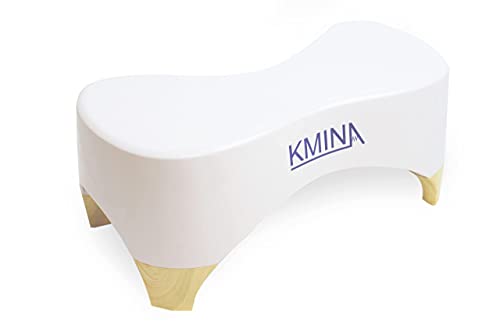 KMINA - Toilet Stool Squat Adult (7 inch), Squatting Toilet Stool for Constipation, Non Slip Poo Stool for Toilet, Hemorrhoids Toilet Stool, Poop