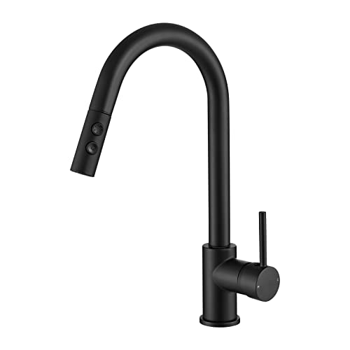 Hapilife Pull Out Kitchen Sink Mixer Tap High Arc Monobloc Kitchen Tap Pull Down Mixers Kitchen Taps with Dual Spray Mode Single Handle Single Le