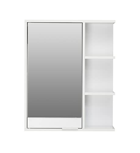 House & Homestyle Lambeth Single Door Mirrored Cabinet, Engineered Wood, White, One Size