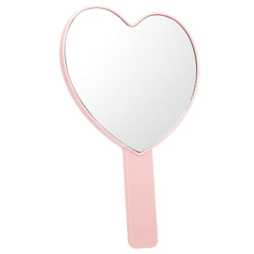 FOMIYES 5pcs handle mirror mini mirrors mirror handheld mini vanity mirror pink heart shaped mirror cosmetic hand mirror bedroom mirror plastic h
