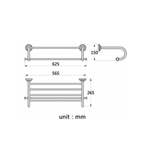 HIGOH Towel Racks,Bathroom Towel Rack Wall Mounted Towel Holder,Brass Bronze Bathroom Accessories Towel Shelf,Towel Holder,Wall Mounted Brass Tow