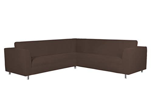 Italian Bed Linen Dahlia Corner Sofa Cover, 92% polyester + 8% elastometer, Brown