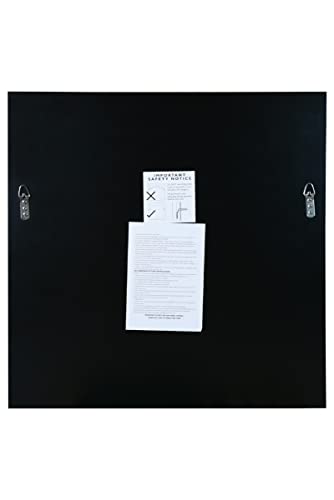 MirrorOutlet The Moderni - Large Bevelled edged Modern Square Wall Mirror 24" X 24" (60cm X 60cm) Silver Mirror Glass On A Black Backing