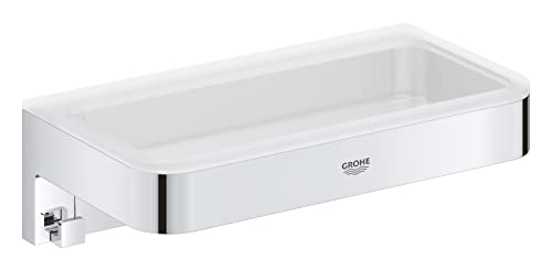 GROHE Start Cube Shower Basket – Bathroom Wall Mounted Shelf (Metal and Plastic, Including Screws and Dowels), Size 200 mm, Extra Easy to fit wit