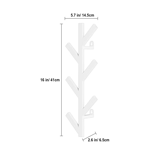 RRG Vertical Coat Rack Wall Mounted, Metal Vertical Hat Rack for Wall, Modern Wall Coat Tree for Hats, Jackets, Bags, Entryway Bedroom