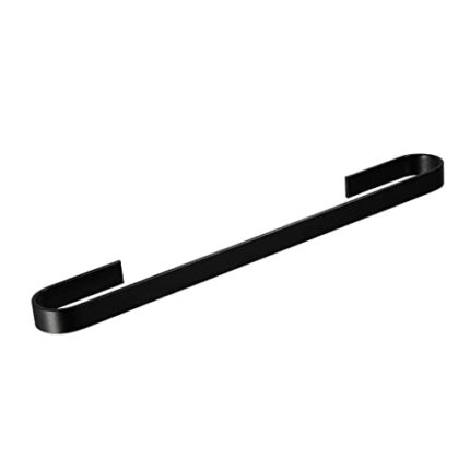 ZTTTD Bathroom Towel Bar Aluminum Wall Mounted Nail Free Towel Bar Black Painted Bathroom Towel Rack (Color : Svart, Size : 50cm)