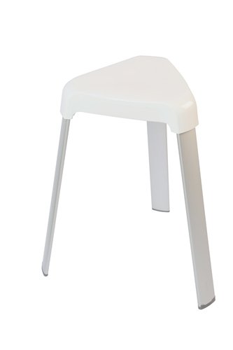Croydex Bath Stool, Aluminium, White