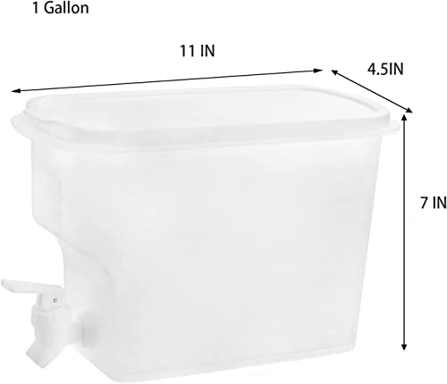 Jucoan 2 Pack 3.5L Fridge Beverage Drink Dispenser with Leak-proof Spigot, Plastic Cold Drink Juice Beverage Dispenser Jug for Party Drink, Juice