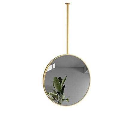 SkiPdr Bathroom Mirror Ceiling Hanging Floating Round Mirror,Wall Vanity Mirrors Make-up Cosmetic Decorative Mirror, Living Room Entrance Store H