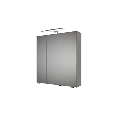 Pelipal 39-I Mirror Cabinet, Engineered Wood Glass, Quartz Grey matt, 70x65x16 cm