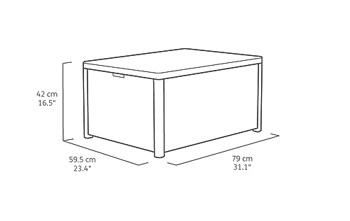 Keter Allibert Arica rattan effect Coffee Table with storage Outdoor Garden Furniture - Brown