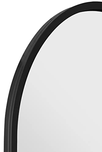 MirrorOutlet The Arcus - Black Framed Modern Full Length Arched Garden Wall Mirror,160 x 80cm