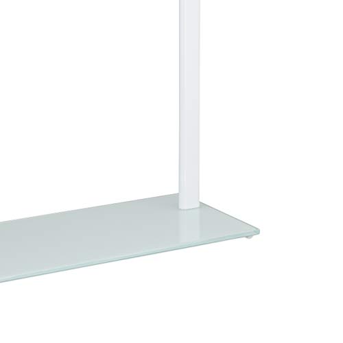 Relaxdays Towel Rack, Chromed Metal Towel Holder, HWD 80x45x20 cm, Clothes Valet, 3 Rails, White/Silver