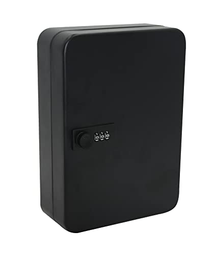 My Charity Boxes MCB Combination Lock Keys Cabinet Security Storage Box Organizer Holder Locked Key Box Wall Mount Steel 48 Slots (Red)