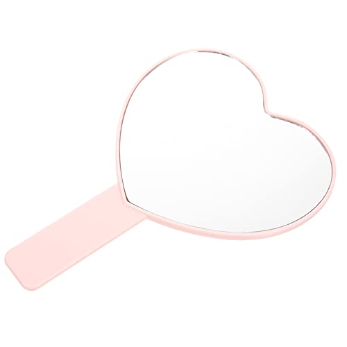 FOMIYES 5pcs handle mirror mini mirrors mirror handheld mini vanity mirror pink heart shaped mirror cosmetic hand mirror bedroom mirror plastic h