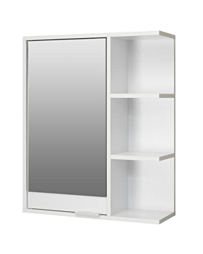 House & Homestyle Lambeth Single Door Mirrored Cabinet, Engineered Wood, White, One Size