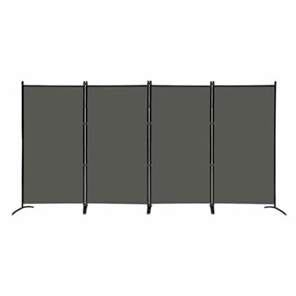 4 Panel Privacy Screen Room Dividers 6FT Portable Office Wall Divider for Rooms Separator 110"x20"x71", Grey
