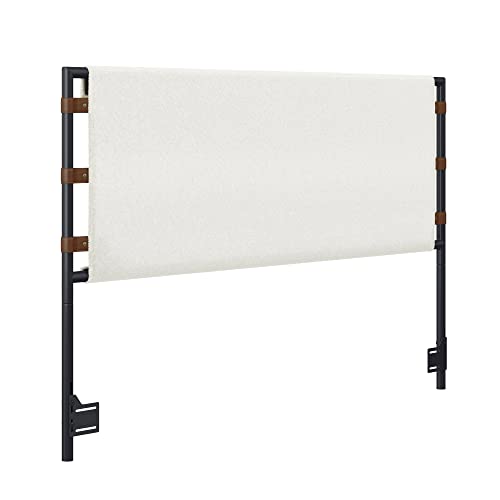 Nathan James Headboard, Metal Engineered Wood Fabric, Brown, Full