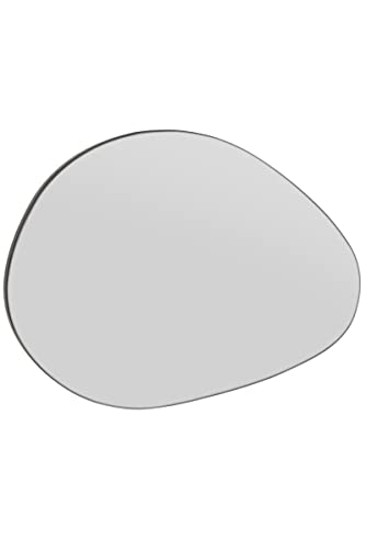 MirrorOutlet The Lapillus - Frameless Modern Pebble Pond Wall Mirror 30" X 20" (76CM X 50CM) Silver Mirror Glass with Black wooden Backing - Poli