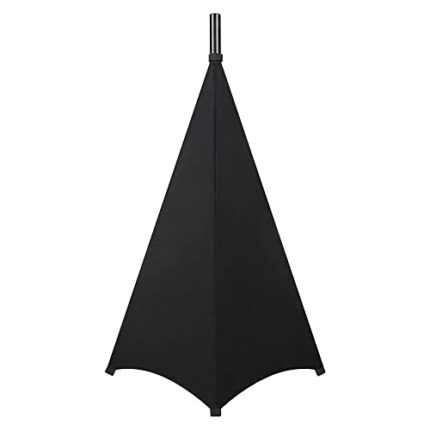 WANGCL Speaker Stand Cover Speaker Tripod Scrim Stand Skirt DJ Bag 360 Degree Cover for Speaker Lighting with Storage Bag （Black 1 Pack ）