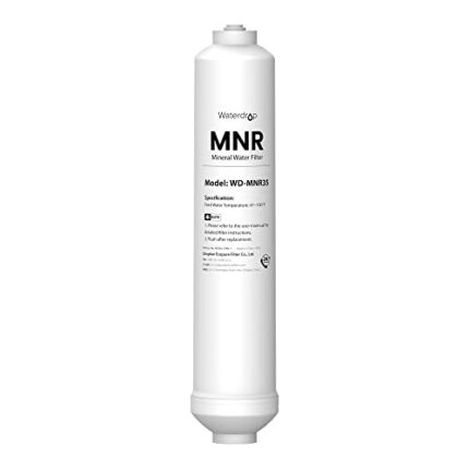 Waterdrop Remineralization Inline Water Filter, 1/4” Quick Connect Post Filter for RO Reverse Osmosis Filter System, Restore Essential Minerals (