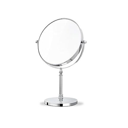 Double Sided Mirror with Stand l High Definition Vanity Mirror with 1x /10x Magnification for Dressing Table l Classic Free Standing Mirror for B