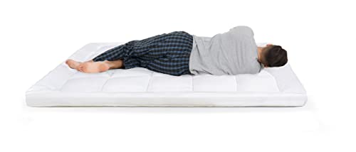 Mattress Topper Microfiber Shell Hollowfiber Filling Four Inch Thick (Ten Centimeters) Super Soft Elastic Strap Corners (Single)