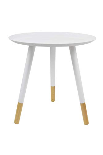 Aspect Martini Metal Tray Round Side/End/Lamp Table, 45 dia x 46cm H, White