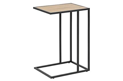 Amazon Brand - Movian Laptop Table, Wild Oak Top and Black Metal Base, 43 x 35 x 63 cm