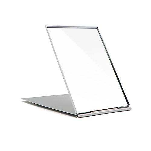 CHEERYMAGIC Portable Folding Mirror, Little Travel Mirror Pocket Compact Makeup Mirror for Make Up Hair Styling and Shaving 11.5 x 8 x 0.25cm Sil