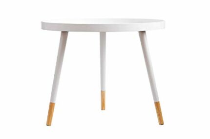 ASPECT Olga Round Wooden Side Table (White, 60 Dia X 48.5cm H), 48.5 cm H