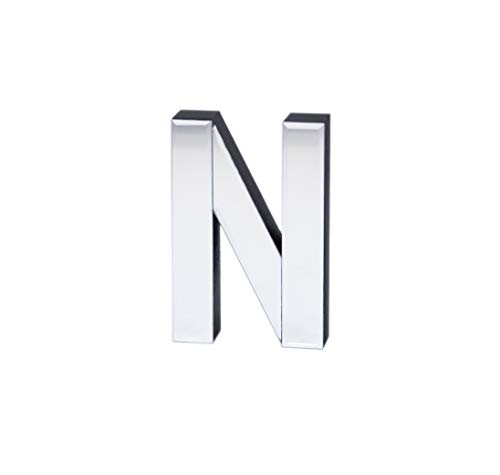 COLLECTIVE HOME - 7-inch Tall Mirrored Glass and Wood Decorative Letter, Home-Bedroom-Office Wall Décor. Perfect Fun Gift to Encourage Girls, You