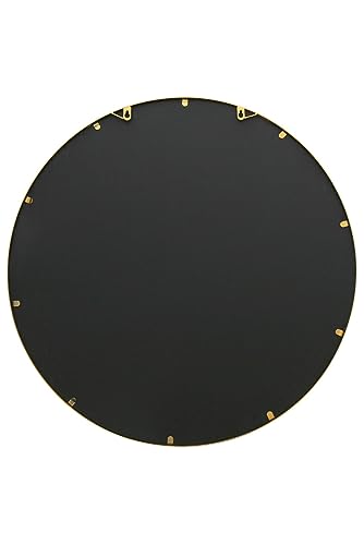 MirrorOutlet The Circulus - Solid Gold Metal Framed Window Modern Round Circular Wall Mirror 31" X 31" (80CM X 80CM) Silver Mirror Glass with Bla