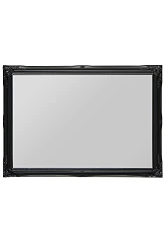 HIGH GLOSS BLACK Shabby Chic Antique Style Rectangular Wall Mirror complete with Premium Quality Pilkington's Glass - Overall Size: 24 inches x 3