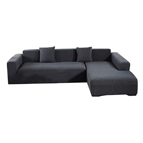 Grey Couch Covers for 1 2 3 4 Seater, Sectional Sofa Covers L Shape Stretch Slipcover Thick for Living Room Dogs Pets, Washable Durable Furniture