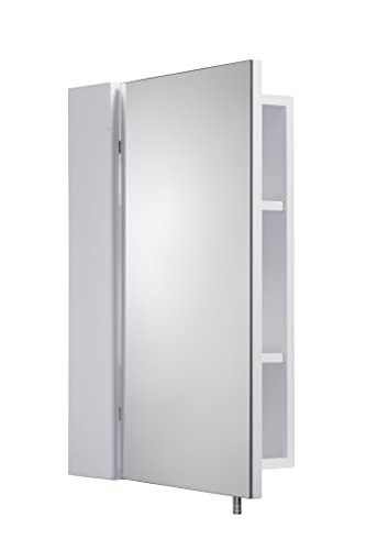 Croydex Dawley Single Door Medicine Cabinet, White Steel, 670x400x119mm