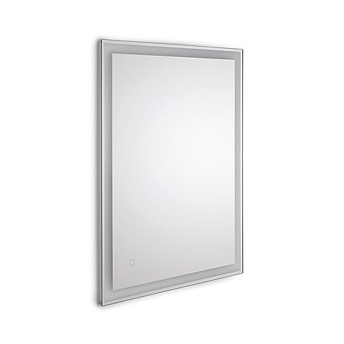 Emuca - Heracles bathroom mirror with LED front and decorative lighting (AC 230V 50Hz), 34 W, Aluminium and Glass