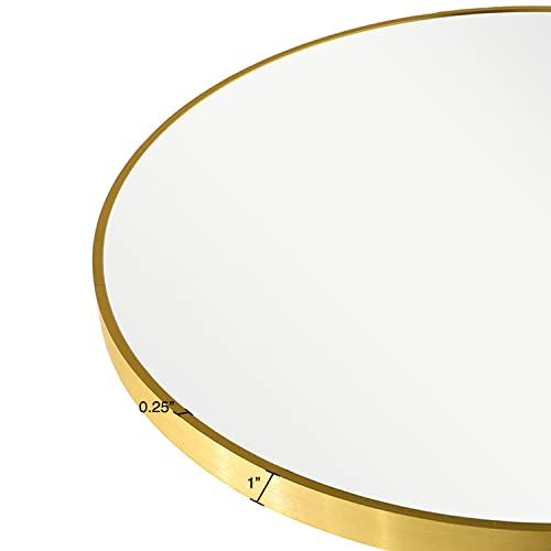 Mirrorize 24 x 34 Gold Oval Mirror for Living Room Wall Decor, Modern Oval Framed Black Bathroom Mirror, Long Oval Mirror for Hallway
