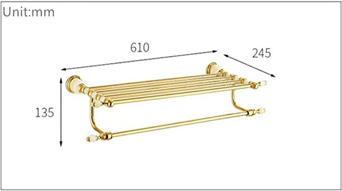 HIGOH Towel Racks, Bathroom Towel Rack Wall Mounted Towel Holder,Copper Bath Hardware Solid Brassjade Accessories Towel Rack/Bar,Towel Holder