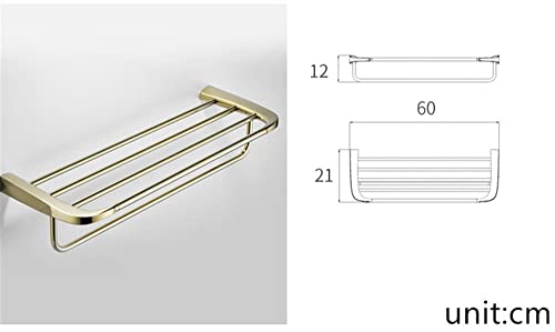 HIGOH Towel Racks,Bathroom Towel Rack Wall Mounted Towel Holder,Bath Hardware Solid Copper Towel Rack Shelf,Nail Punched Brushed Towel Holder