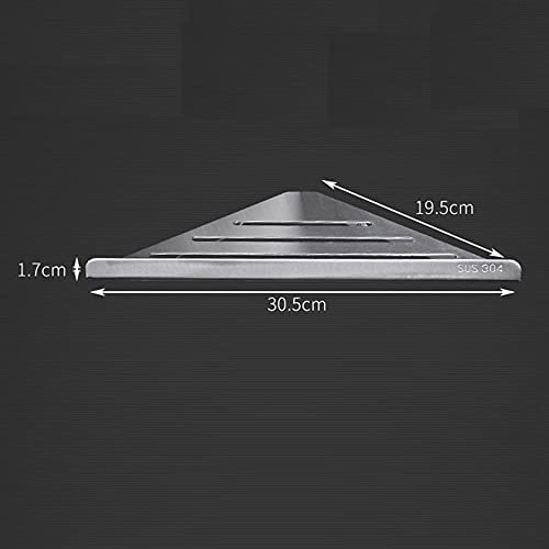 FVRTFT Shower Shelf Stainless Steel Shower Shelves Corner Bathroom Shelving Self Adhesive Wall Mounted No Drilling for bathroom toilet-silver_1 t