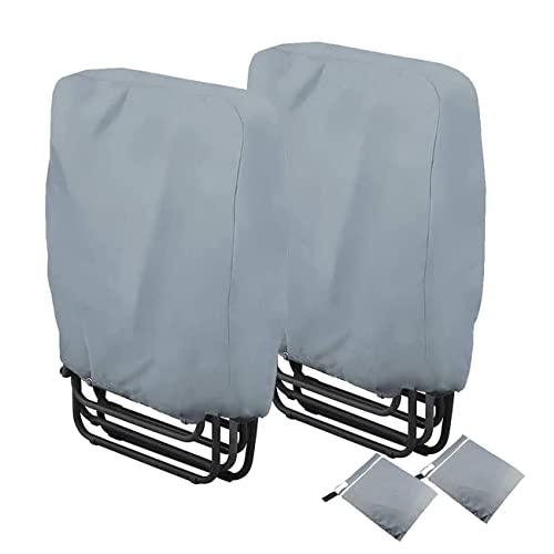 panthem Folding Reclining Chair Cover Waterproof, 2 Pack 210D Oxford sunlounger Deck Sunbed Sun Lounger Covers with Bag, Foldable Garden sun loun